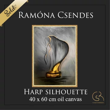Hárfa olajfestmény