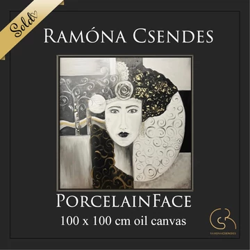 Porcelánarc olajfestmény