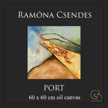 Kikötő olajfestmény